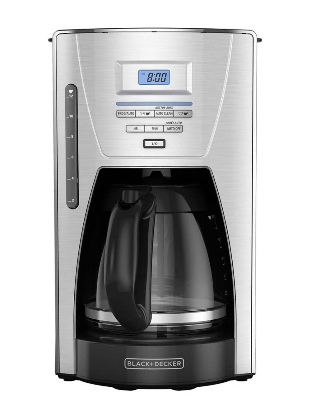 Black & Decker Silver and Black Programmable Drip 12 Cup Coffee Maker